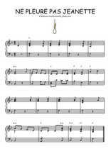 Téléchargez l'arrangement pour piano de la partition de Ne pleure pas Jeannette en PDF